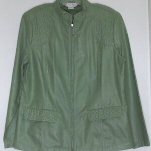 New Drapers & Damons Jacket Blazer Soft Shimmery Sage Green Lined Zip-up Size M